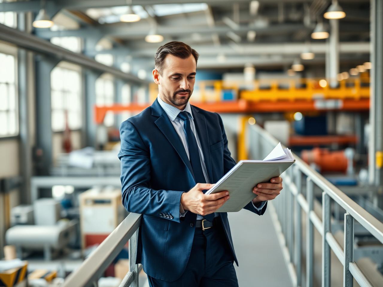 Safety manager reviewing compliance documentation on a worksite